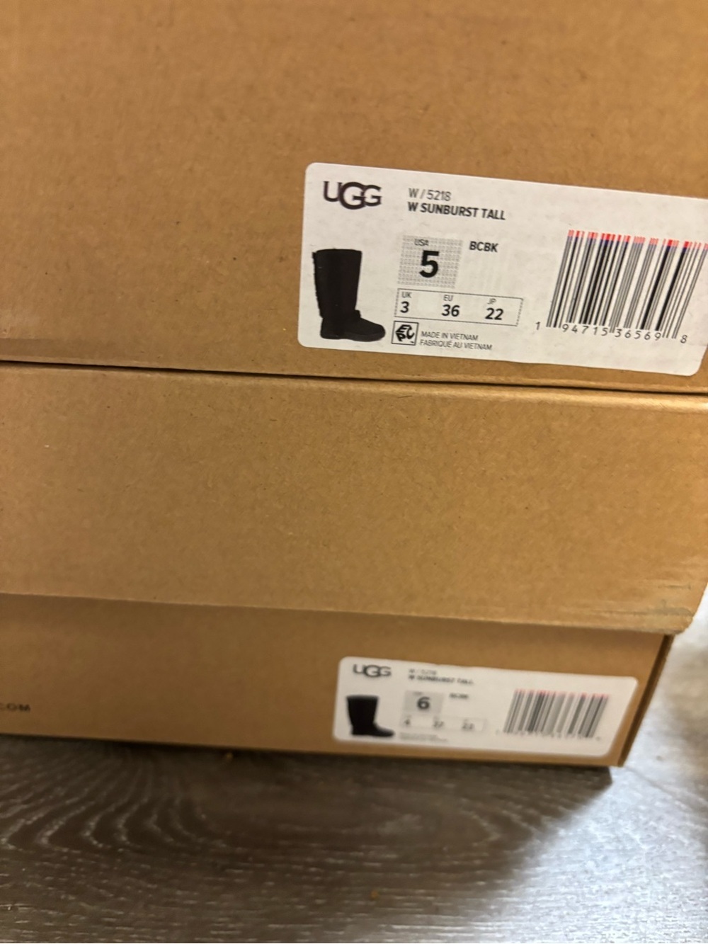 UGG | Sunburst Tall Black Suede Boots with Shearling Trim NEW - Picture 8 of 8